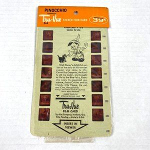 Tru-Vue Film Card Stereoview Walt Disney Pinocchio‎ D-4 Cartoon Vintage Tru Vue